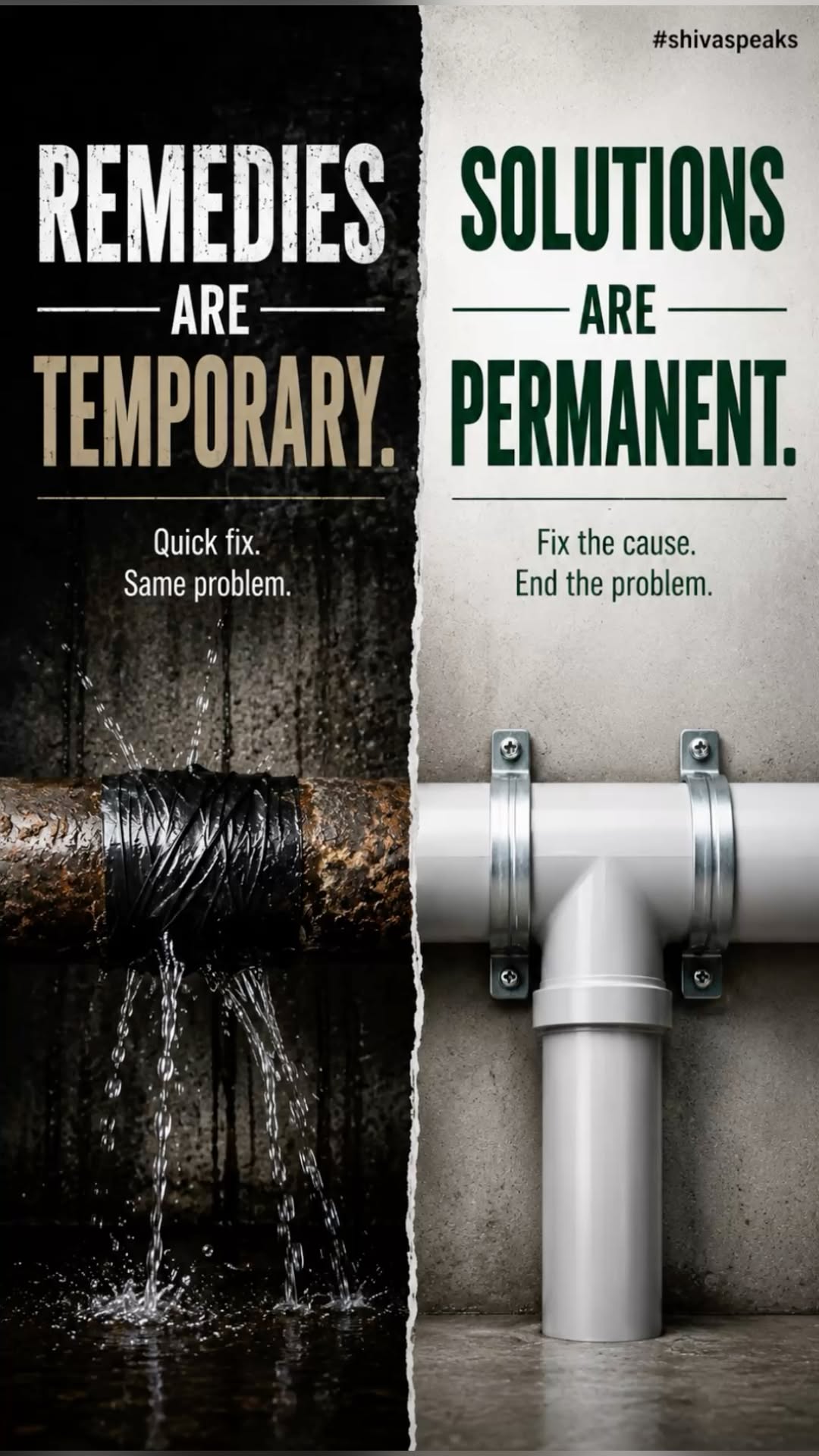 Story: Temporary-versus-permanent pipe comparison