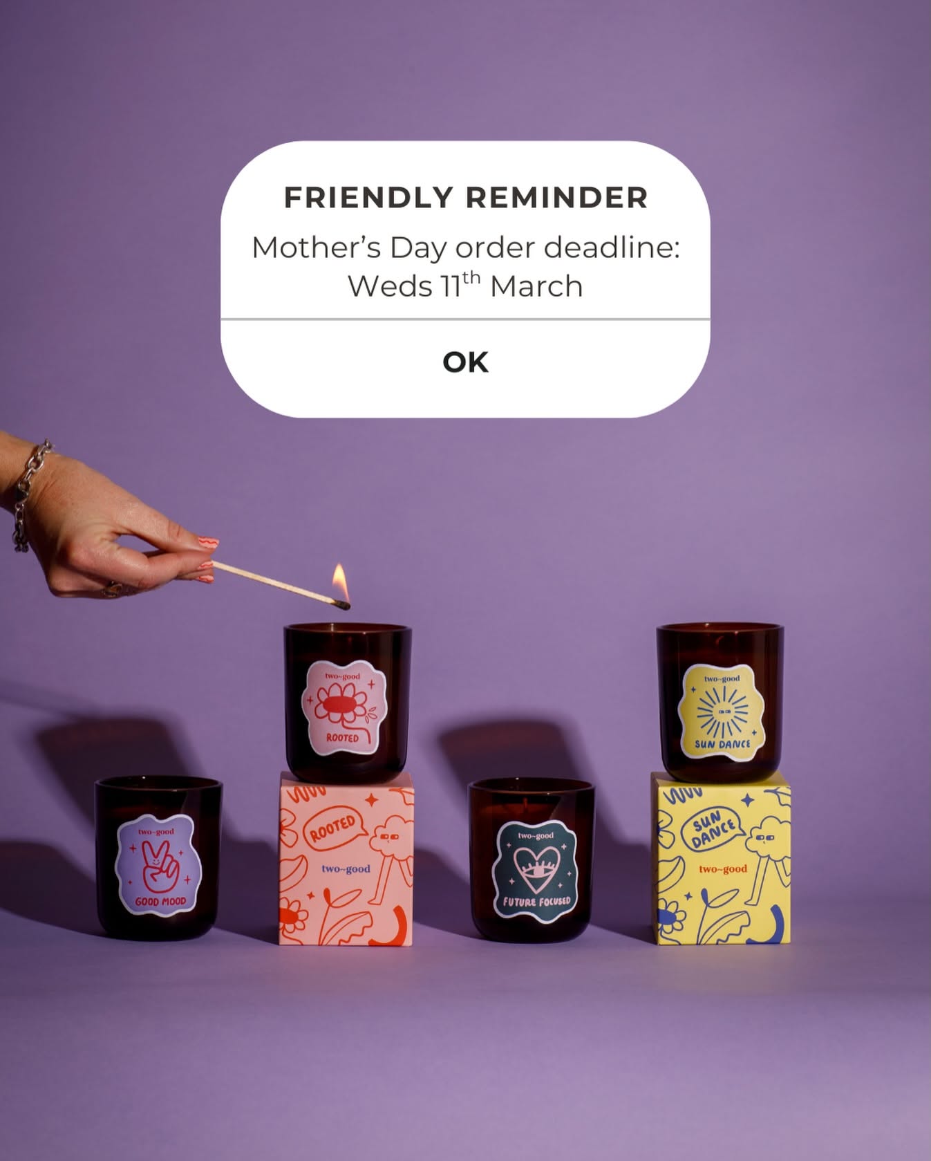 Instagram post: Phone alert pop-up as order reminder