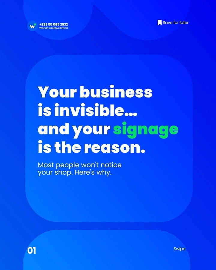 Signage & Sign Makers creative ad: Invisible-business metaphor supports signage message