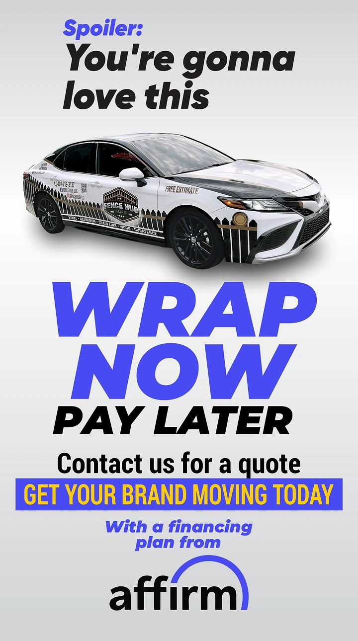 Window Tinting & Car Wraps creative ad: Spoiler pun supports wrap offer