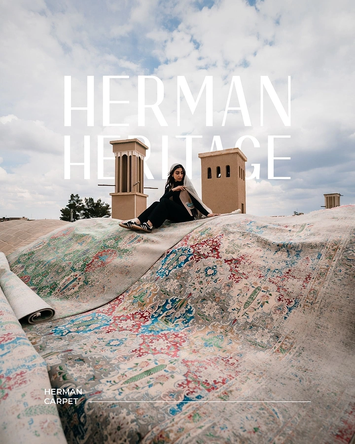 Rugs & Carpets creative ad: Rug becomes an expansive rooftop landscape