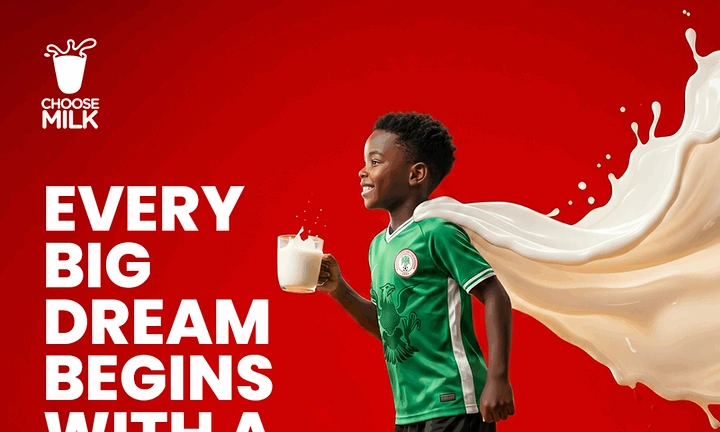 Dairy Brands creative ad: Milk splash becomes superhero cape