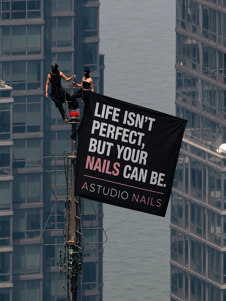 Nail Salons creative ad: Witty 'life isn't perfect' skyscraper banner