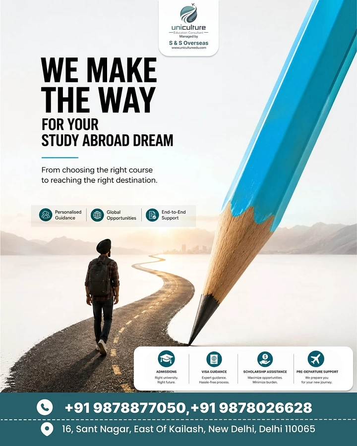 Universities & Colleges creative ad: Pencil transforms into a study pathway