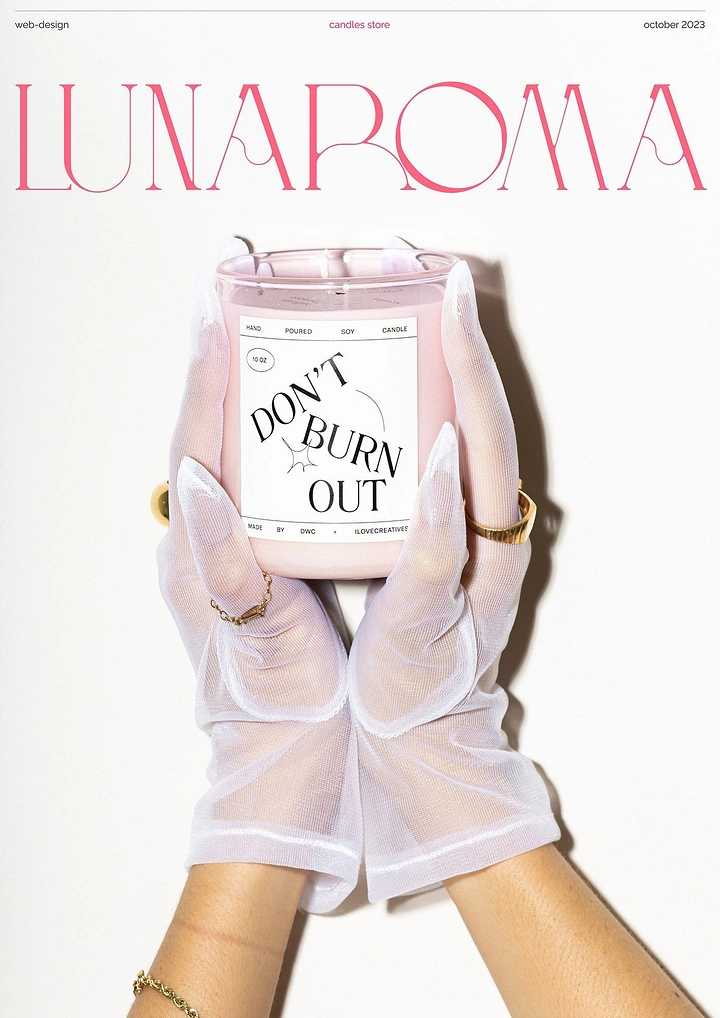 Candles & Home Fragrance creative ad: Editorial cover, 'Don't Burn Out' pun