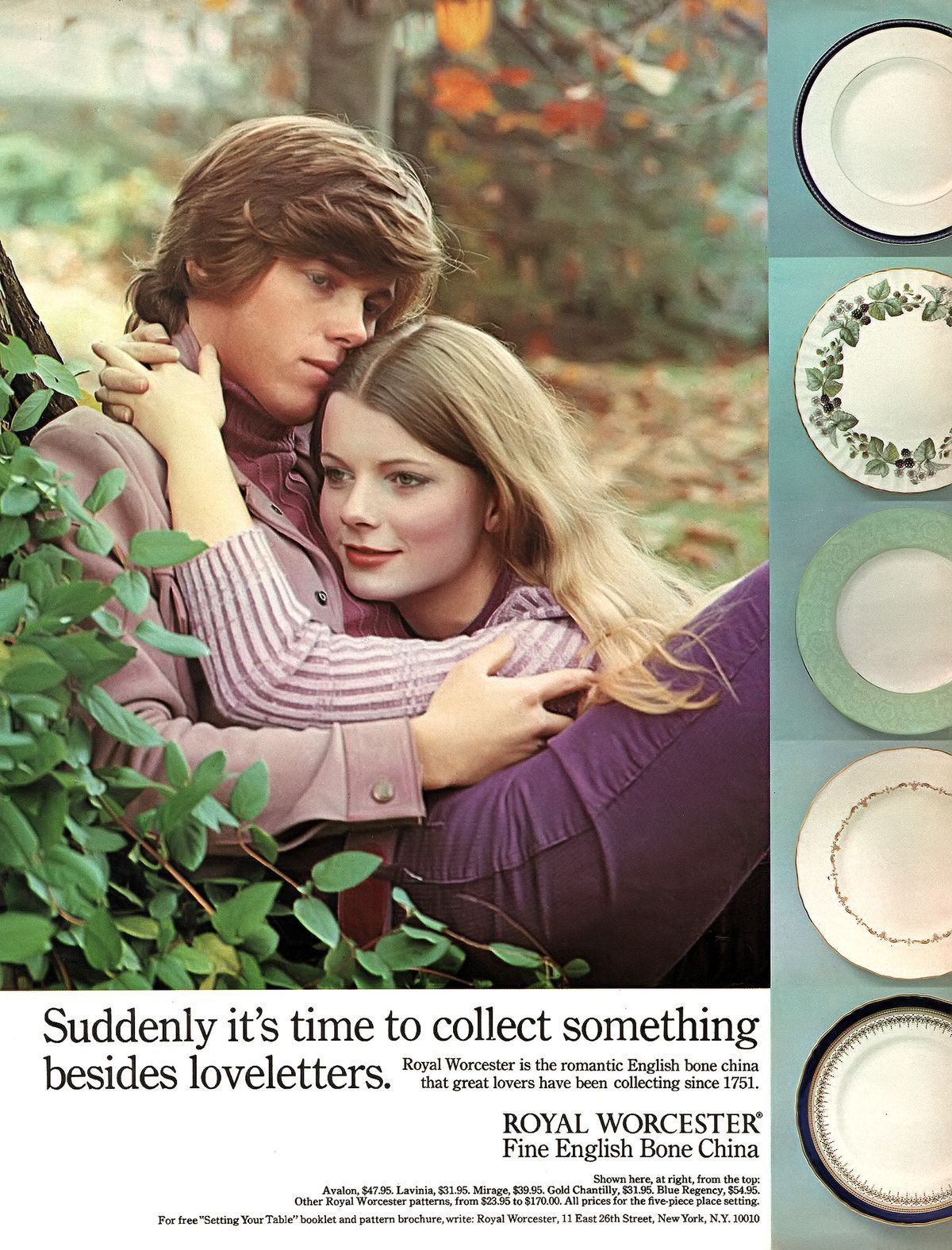 Instagram post: Witty copy frames tableware as romance