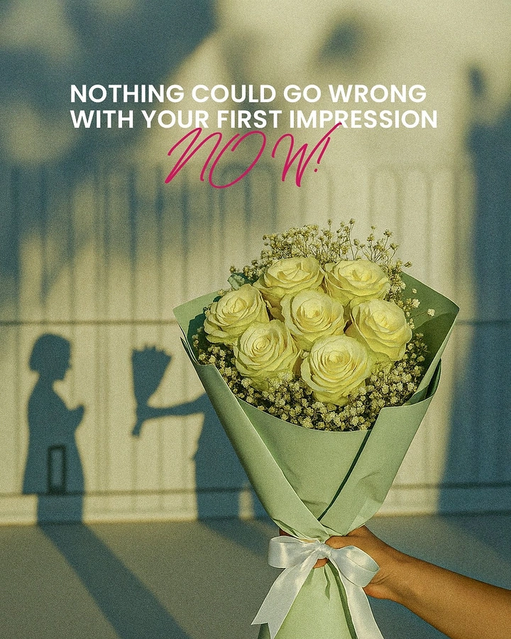 Florists creative ad: Shadow of someone offering flowers tells story