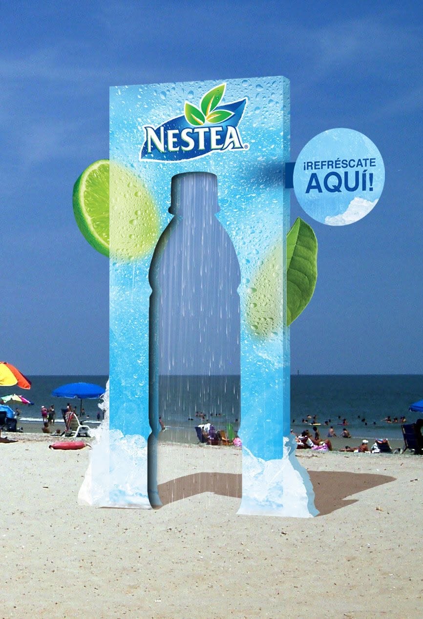 Story: Bottle becomes refreshing beach installation