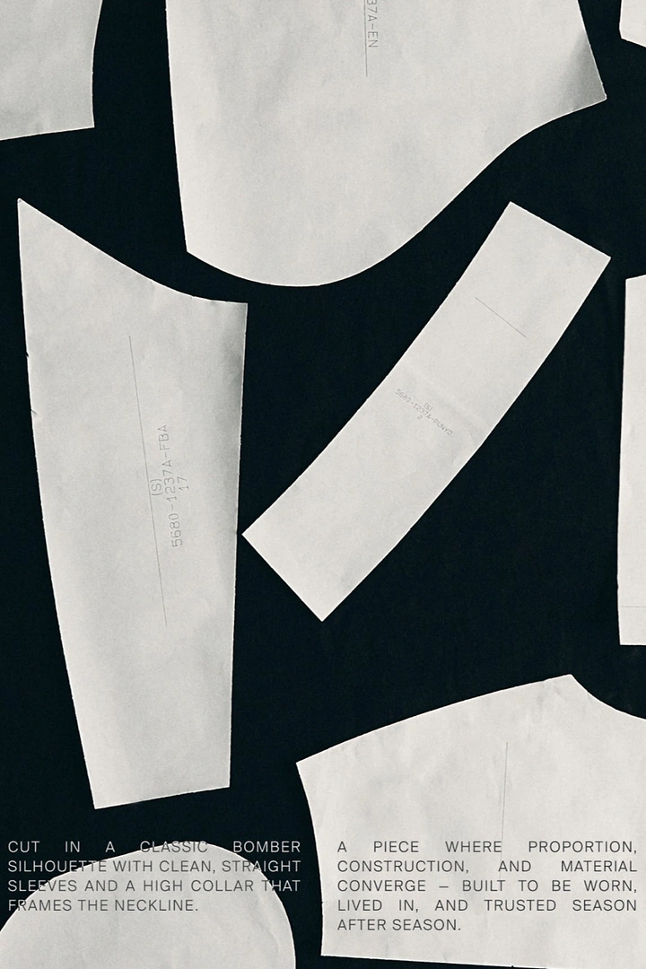 Tailors & Alterations creative ad: Paper pattern pieces as editorial layout