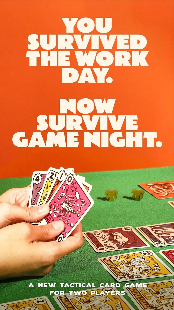 Board Games & Game Cafes creative ad: Witty workday-to-game-night campaign copy
