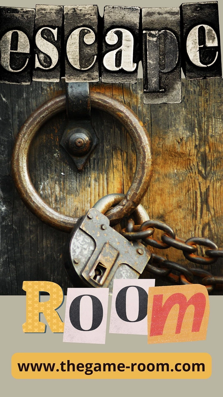 Escape Rooms creative ad: Lock imagery drives escape typography