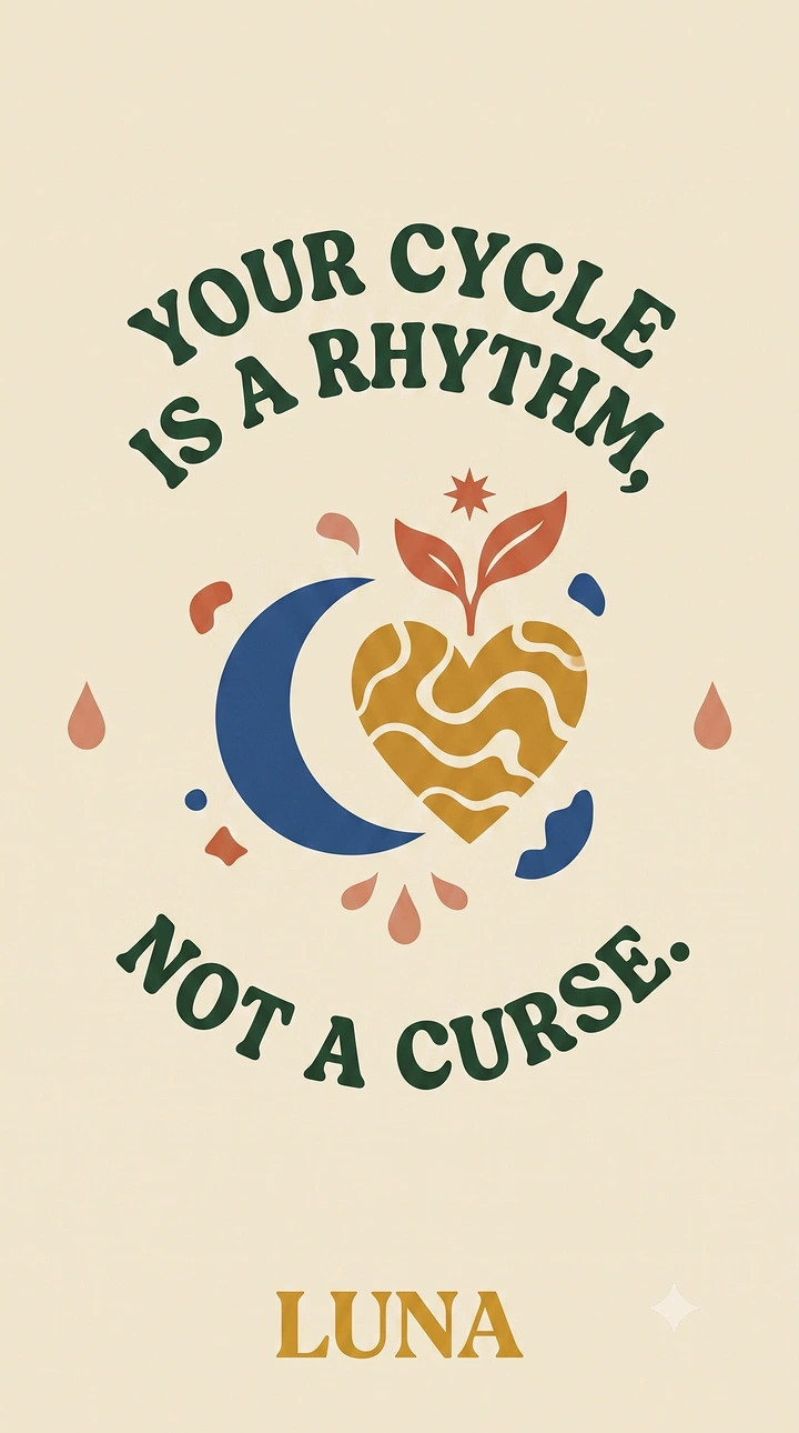 Period Care & Feminine Hygiene creative ad: Rhythm metaphor reinforced through symbolic illustration