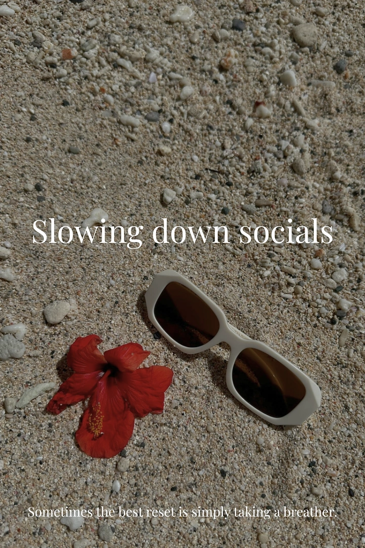 Sunglasses Brands creative ad: Minimal editorial pause-from-socials concept