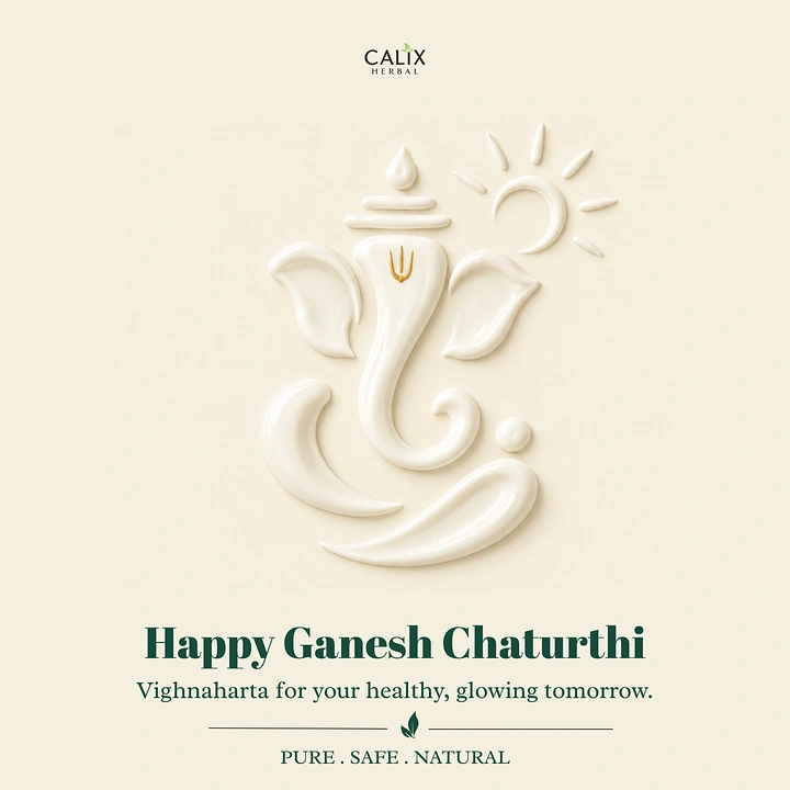 Ganesh Chaturthi creative ad: Ganesha sculpted from glossy white cream in relief