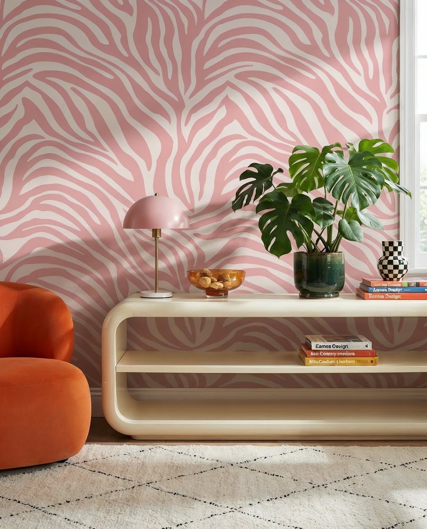 Carousel: Colourful dopamine-inspired living room with a painted feature wall, slide 5