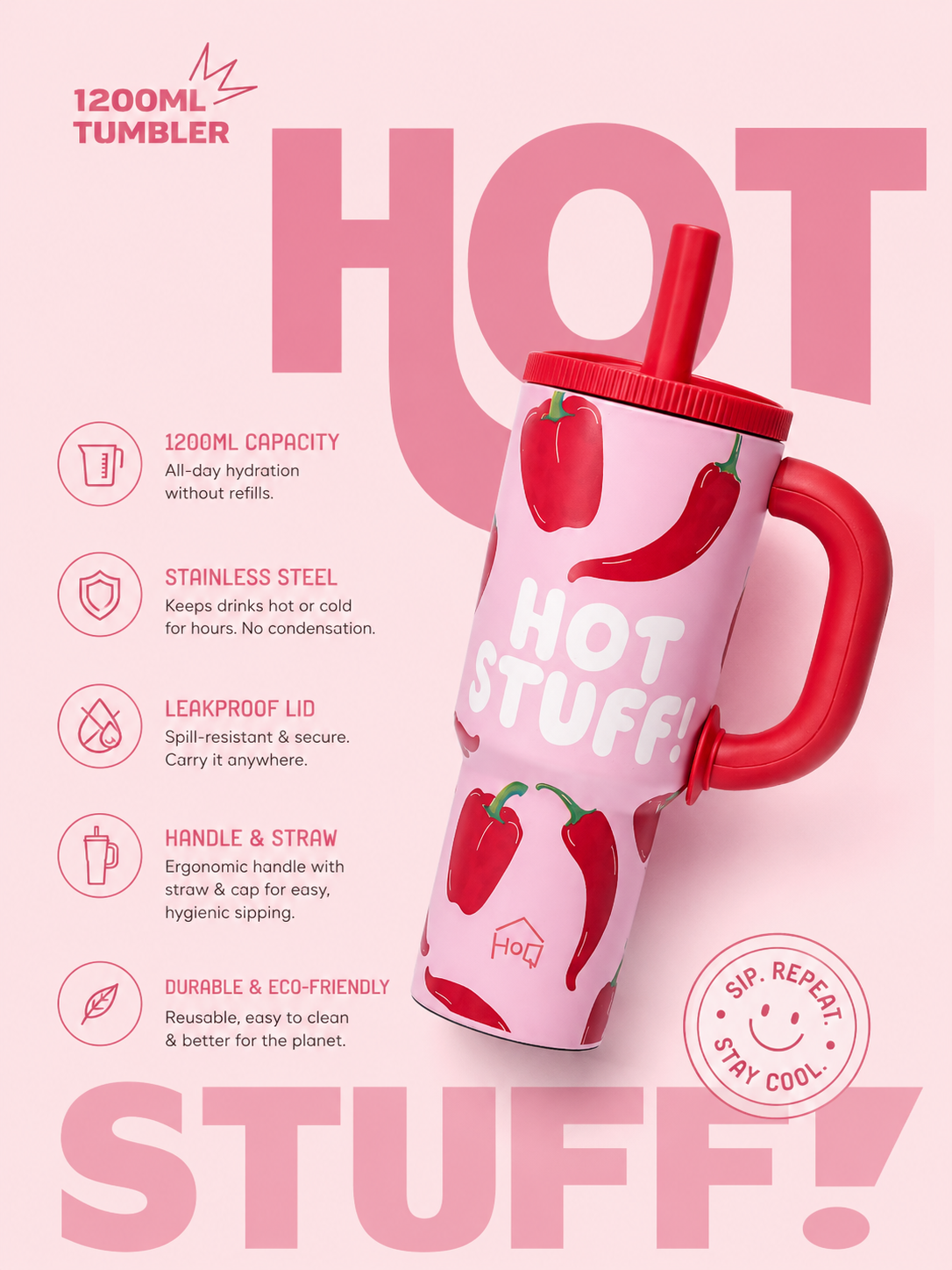 Instagram post: Witty hot-stuff copy suits product