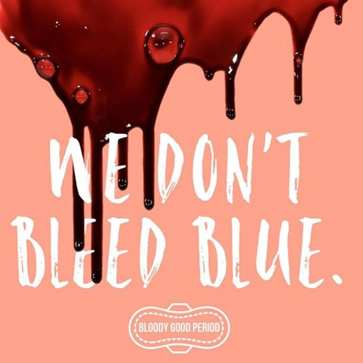 Period Care & Feminine Hygiene creative ad: Strong blood-color metaphor challenges blue liquid convention