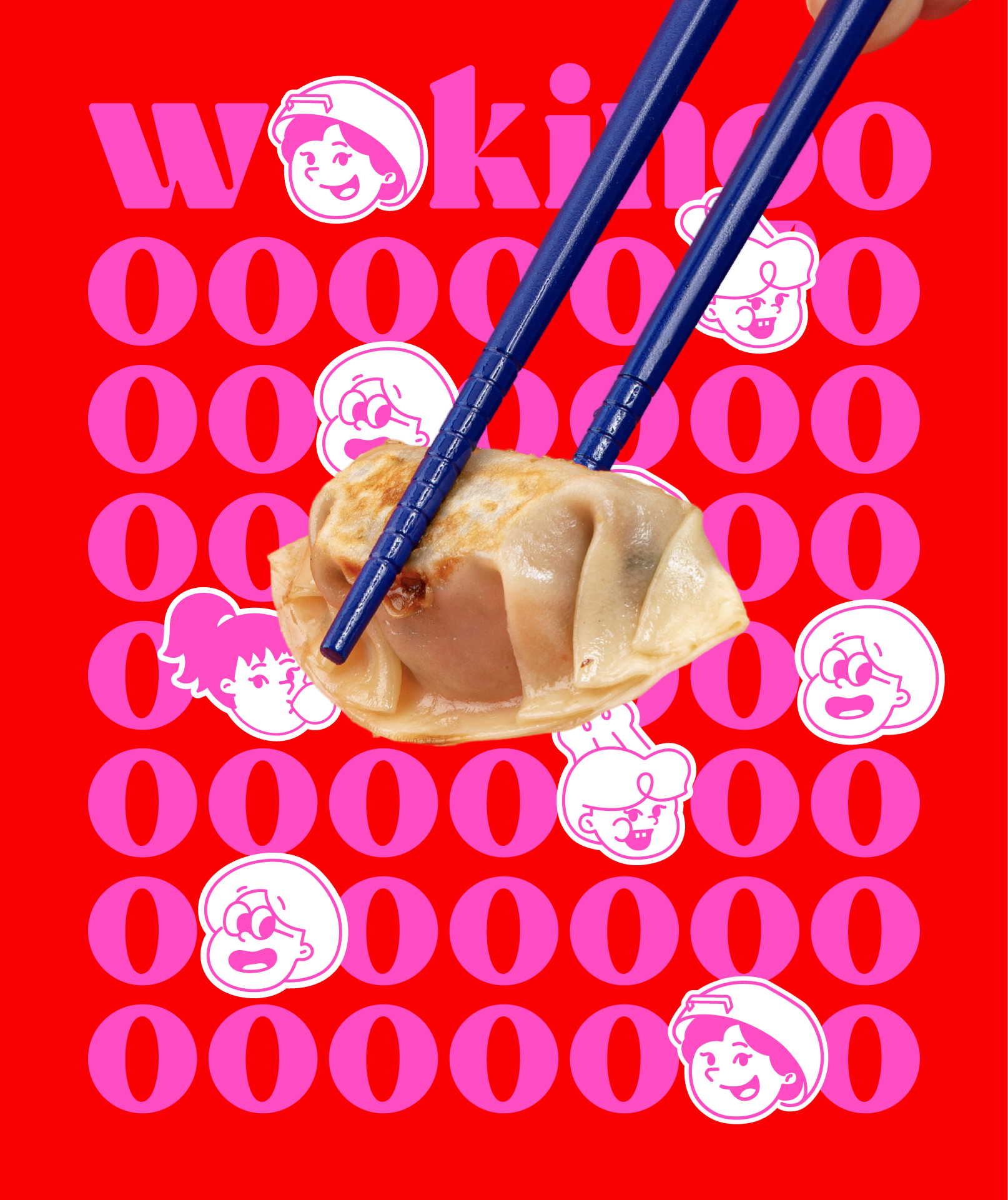 Instagram post: Playful chopsticks and dumpling typography
