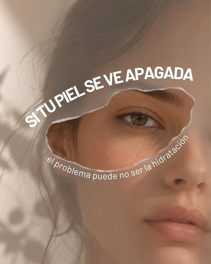 Skin & Cosmetic Clinics creative ad: Torn-paper reveal with curved text