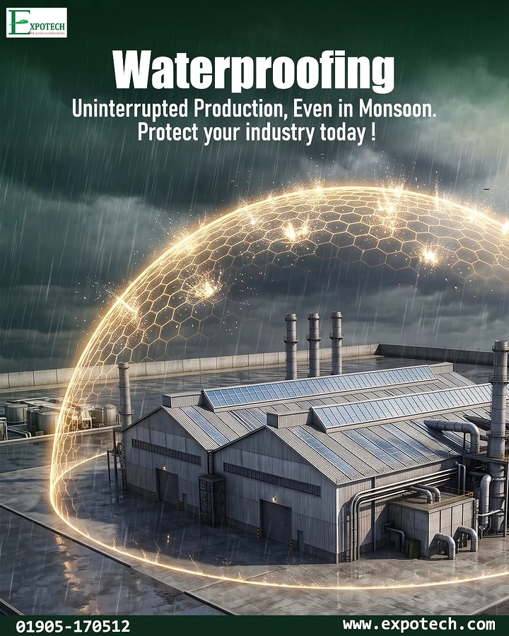 Waterproofing creative ad: Glowing dome visualizes total waterproof protection