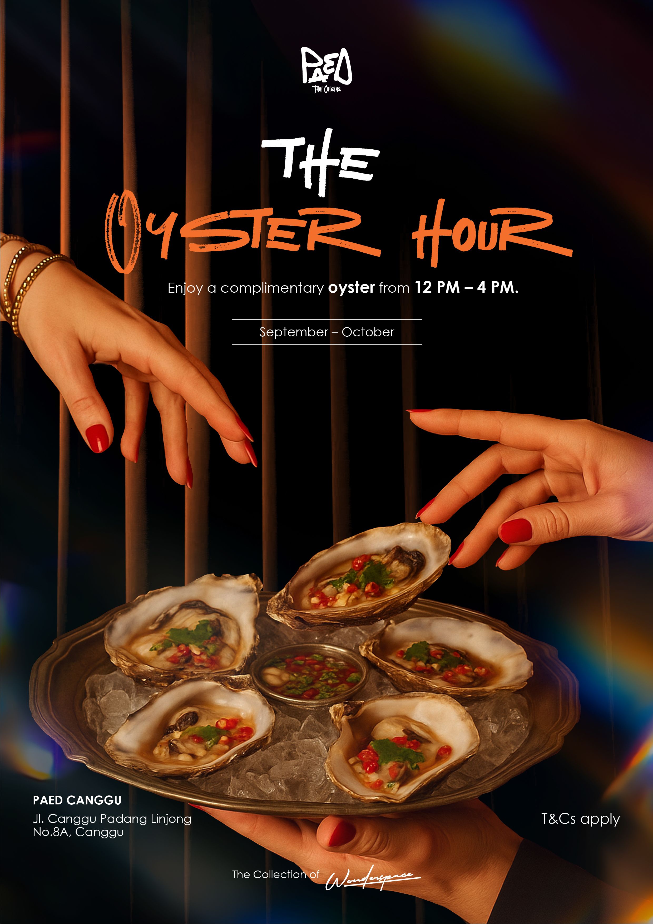 Story: Dramatic hands frame oyster hour