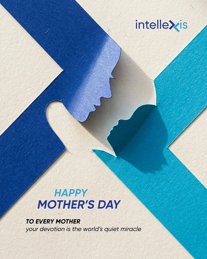 Mother's Day creative ad: Paper-cut mother and child profiles facing each other
