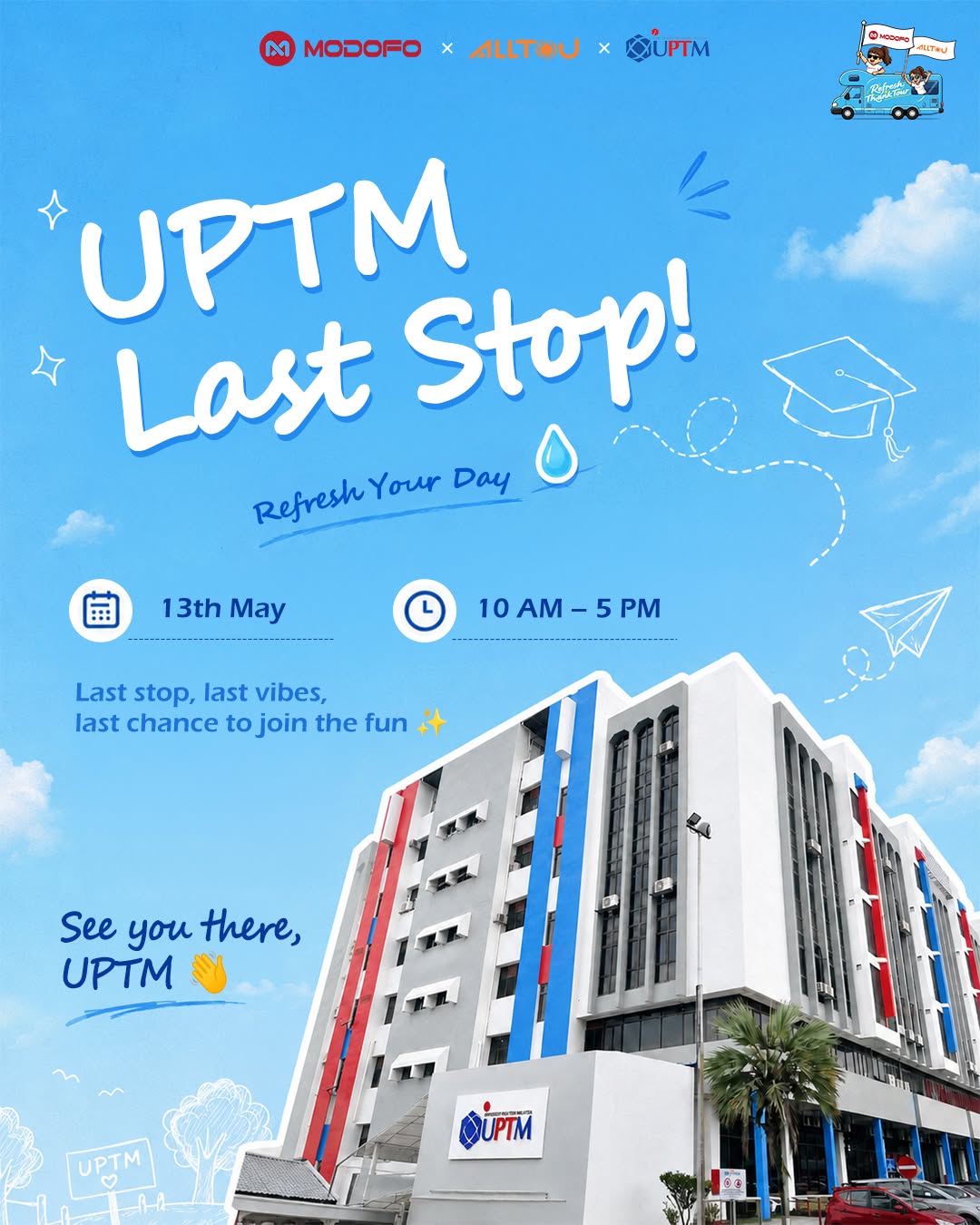 Instagram post: Last-stop journey idea points toward campus