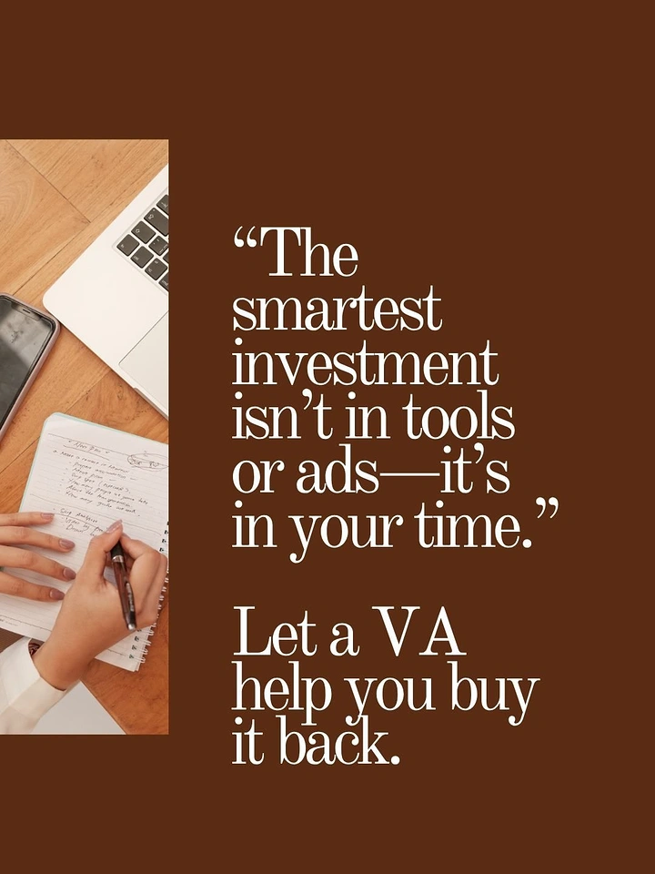 Virtual Assistant Services creative ad: Buy-your-time-back copy with editorial styling