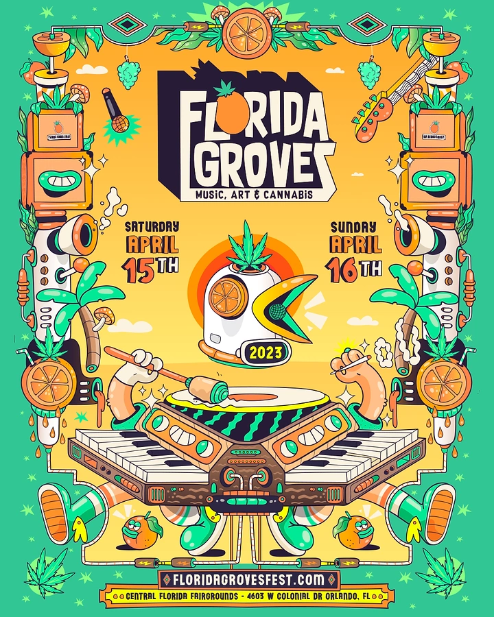 Creative ad: Character-like keyboard DJ machine with an orange-headed robot