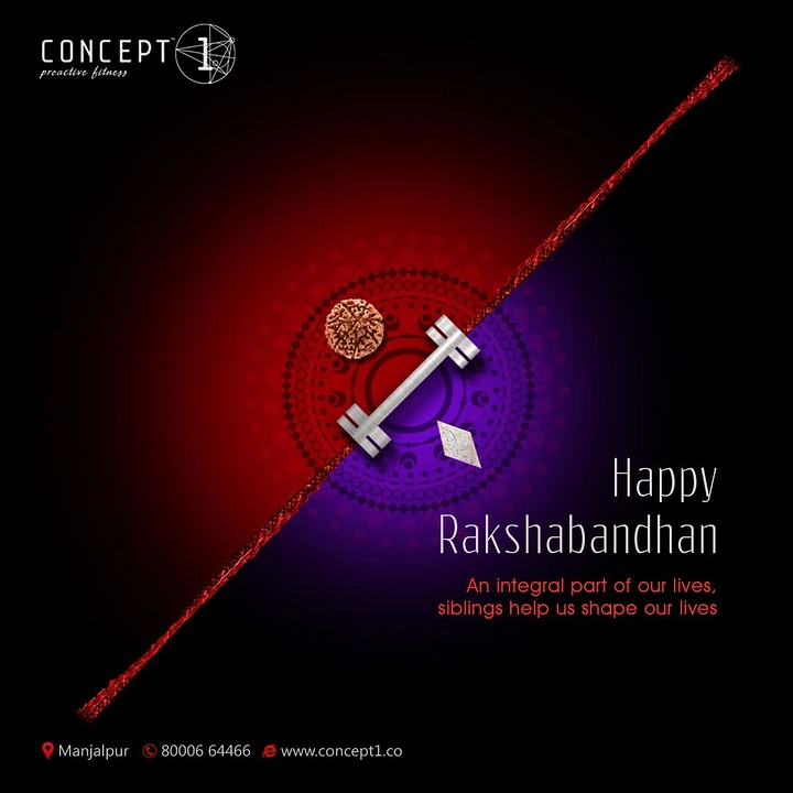 Raksha Bandhan creative ad: Rakhi threaded through a dumbbell for a gym