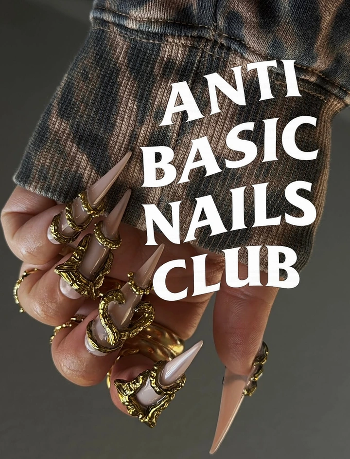Nail Salons creative ad: Anti Social Social Club logo parody, dramatic nails
