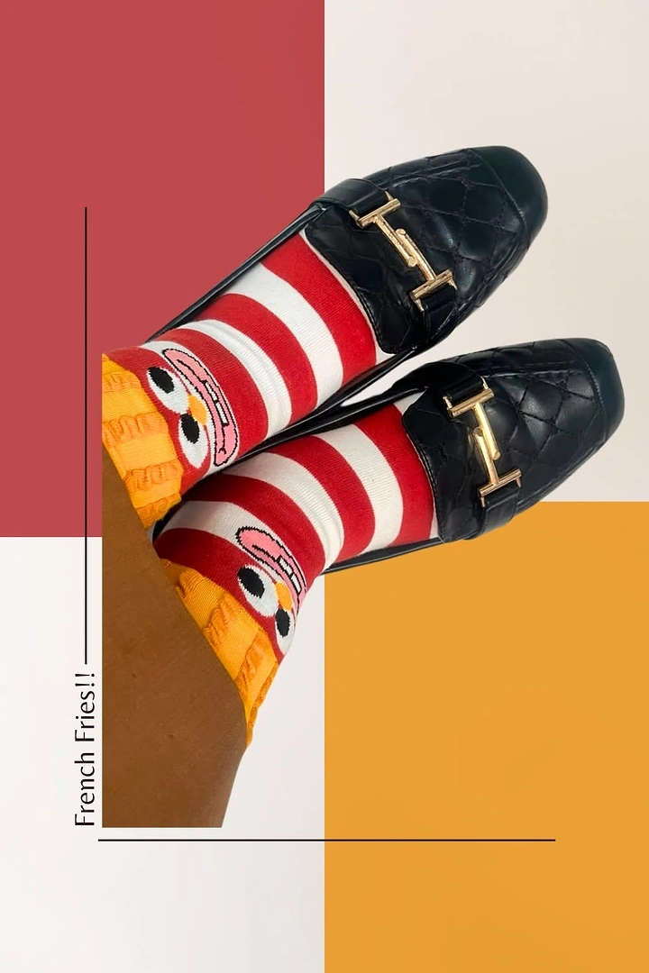 Socks Brands creative ad: French-fries sock pattern gets editorial treatment