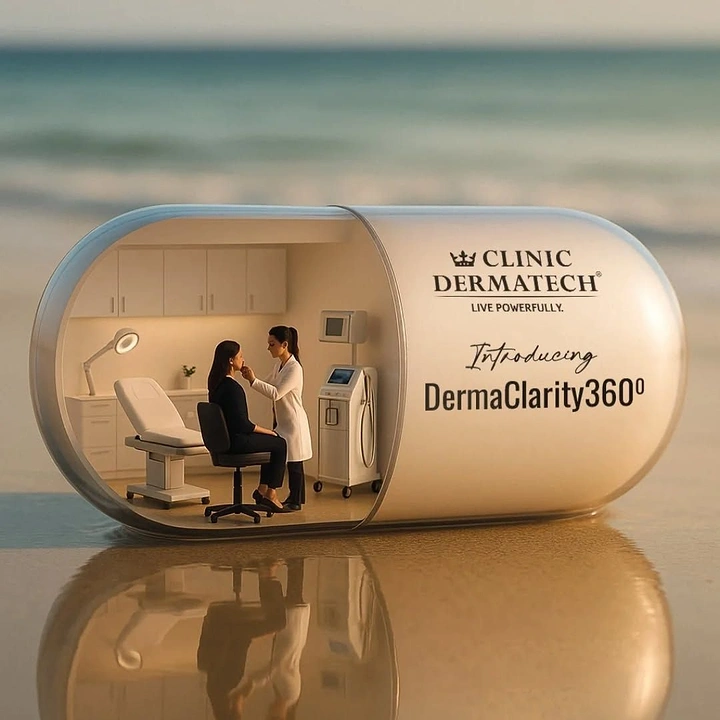 Skin & Cosmetic Clinics creative ad: Clinic room inside capsule pill
