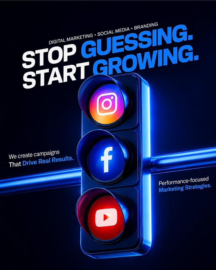 Agency creative ad: Social icons as traffic light lamps