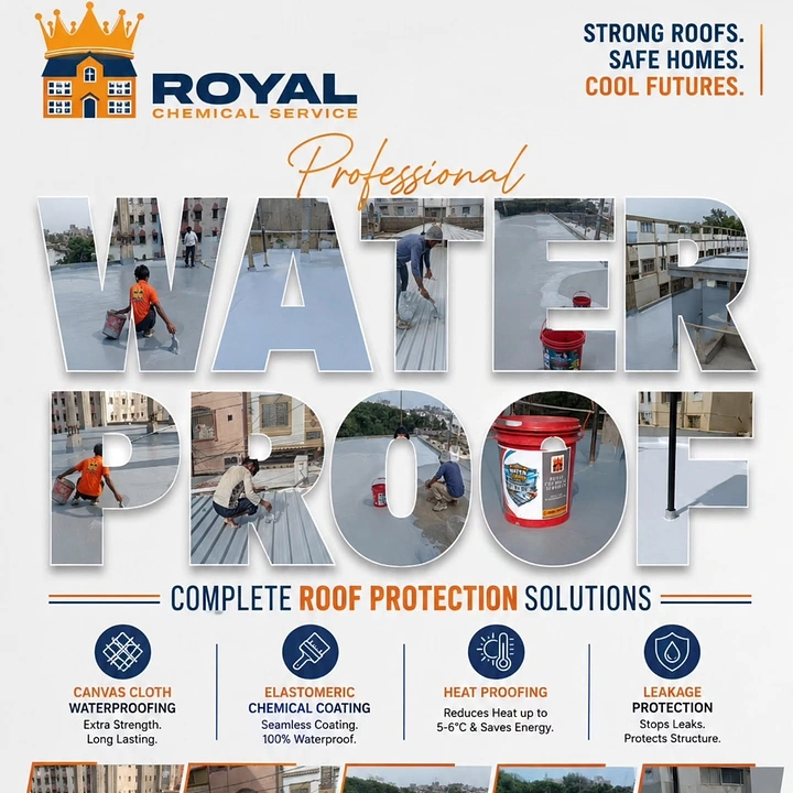 Waterproofing creative ad: Photo collage forms bold roof message