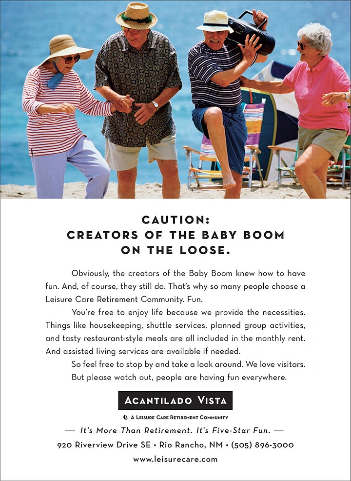 Senior Care creative ad: Witty 'Baby Boom on the loose' copy