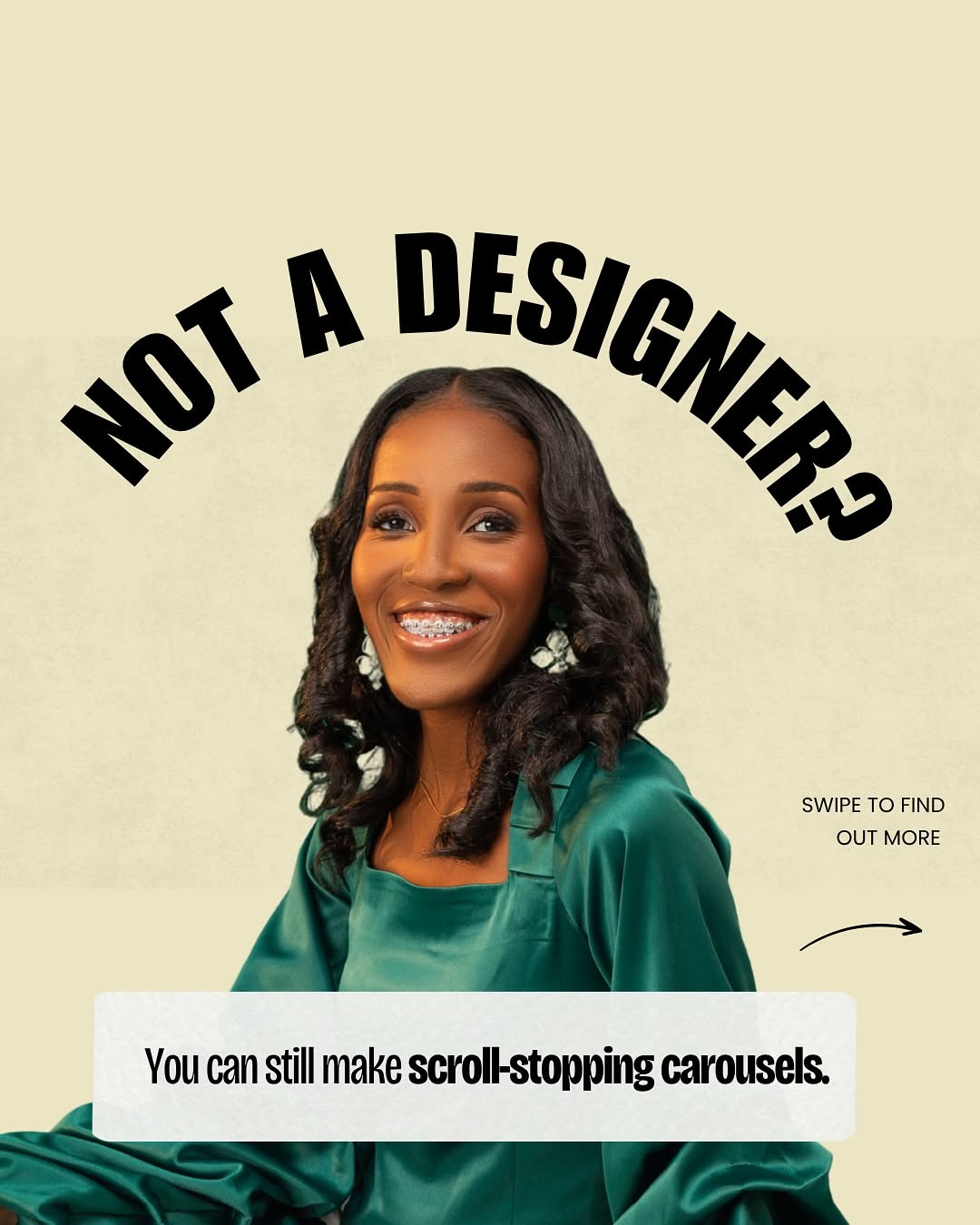 Instagram post: Portrait and curved headline create hook, slide 1
