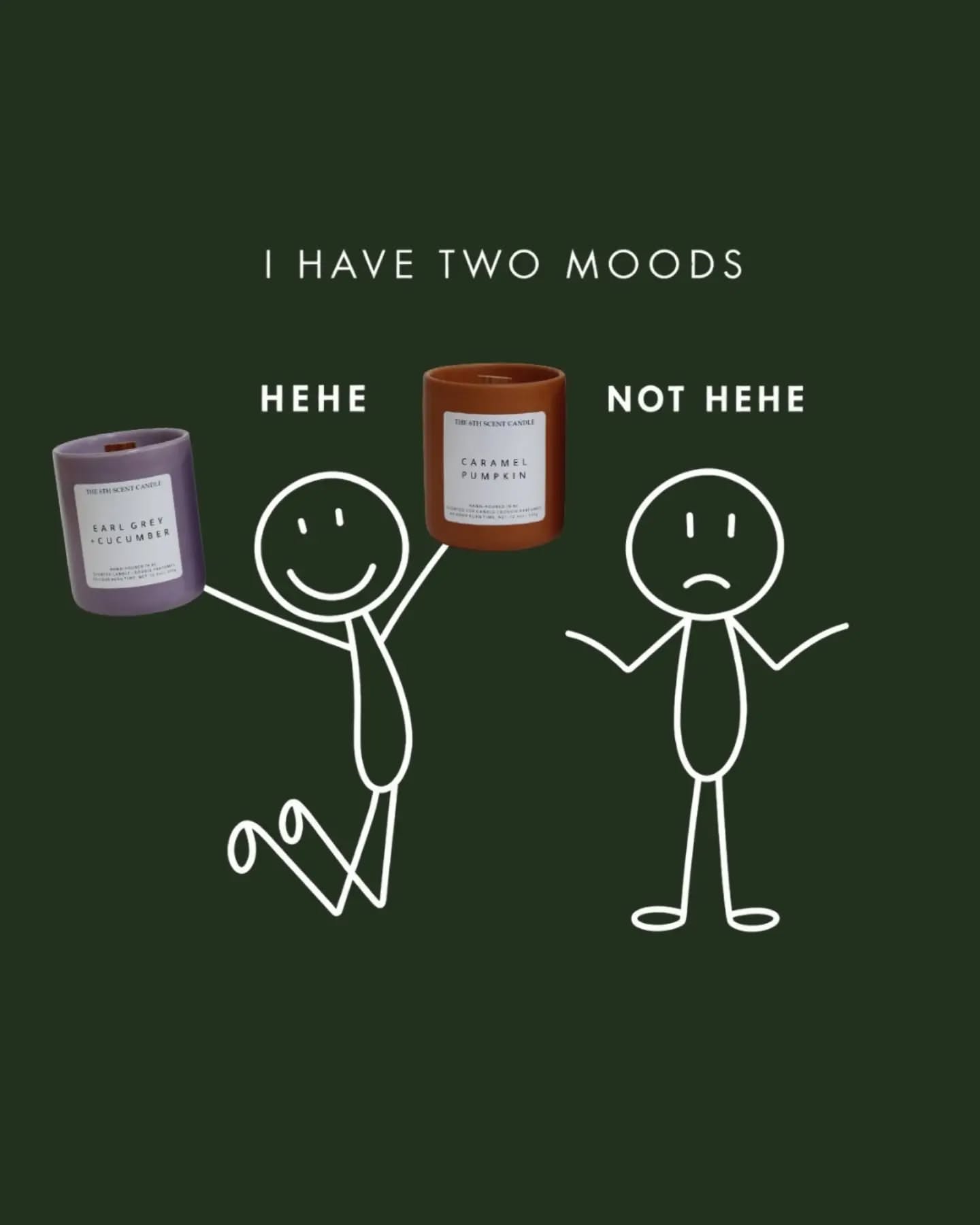 Instagram post: Two moods meme with stick figures