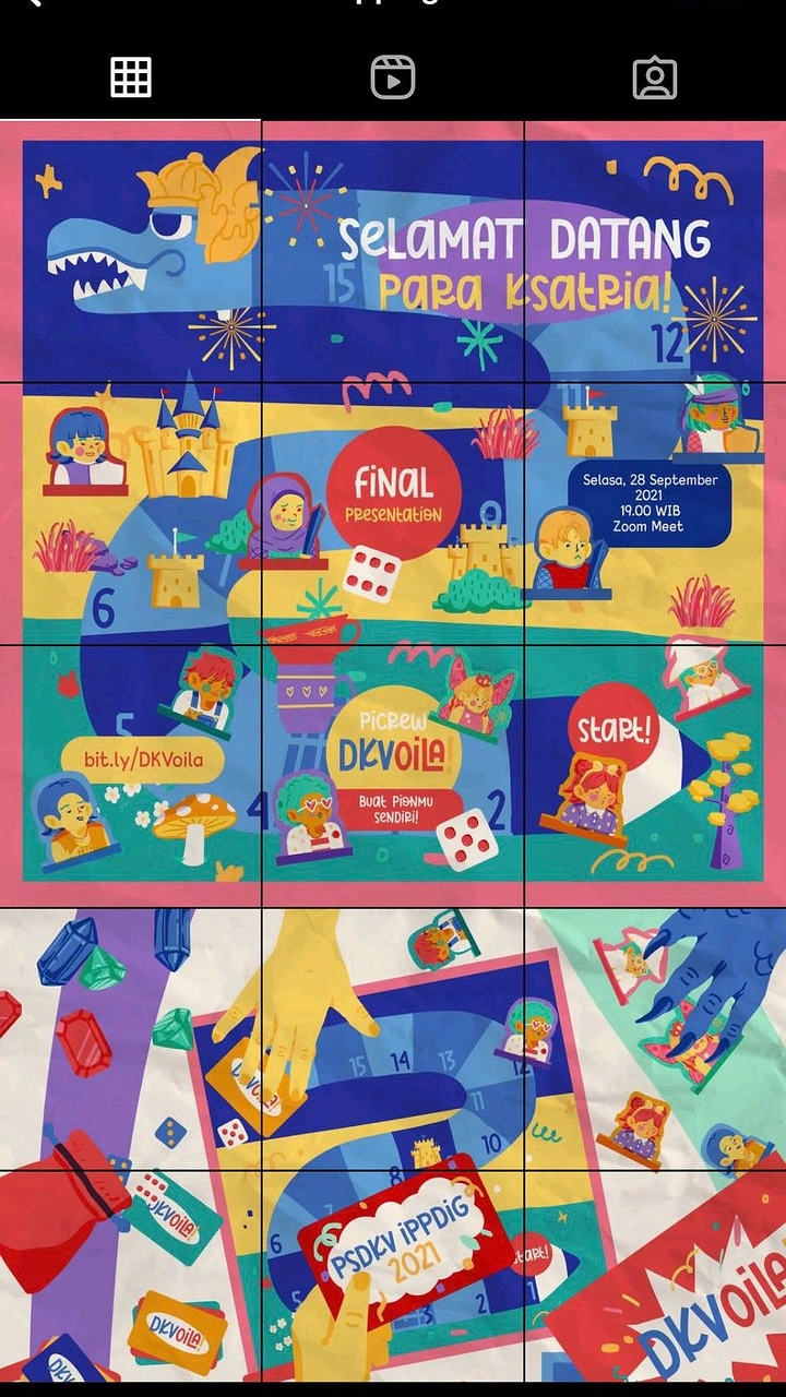Board Games & Game Cafes creative ad: Board-game event mapped as playful board