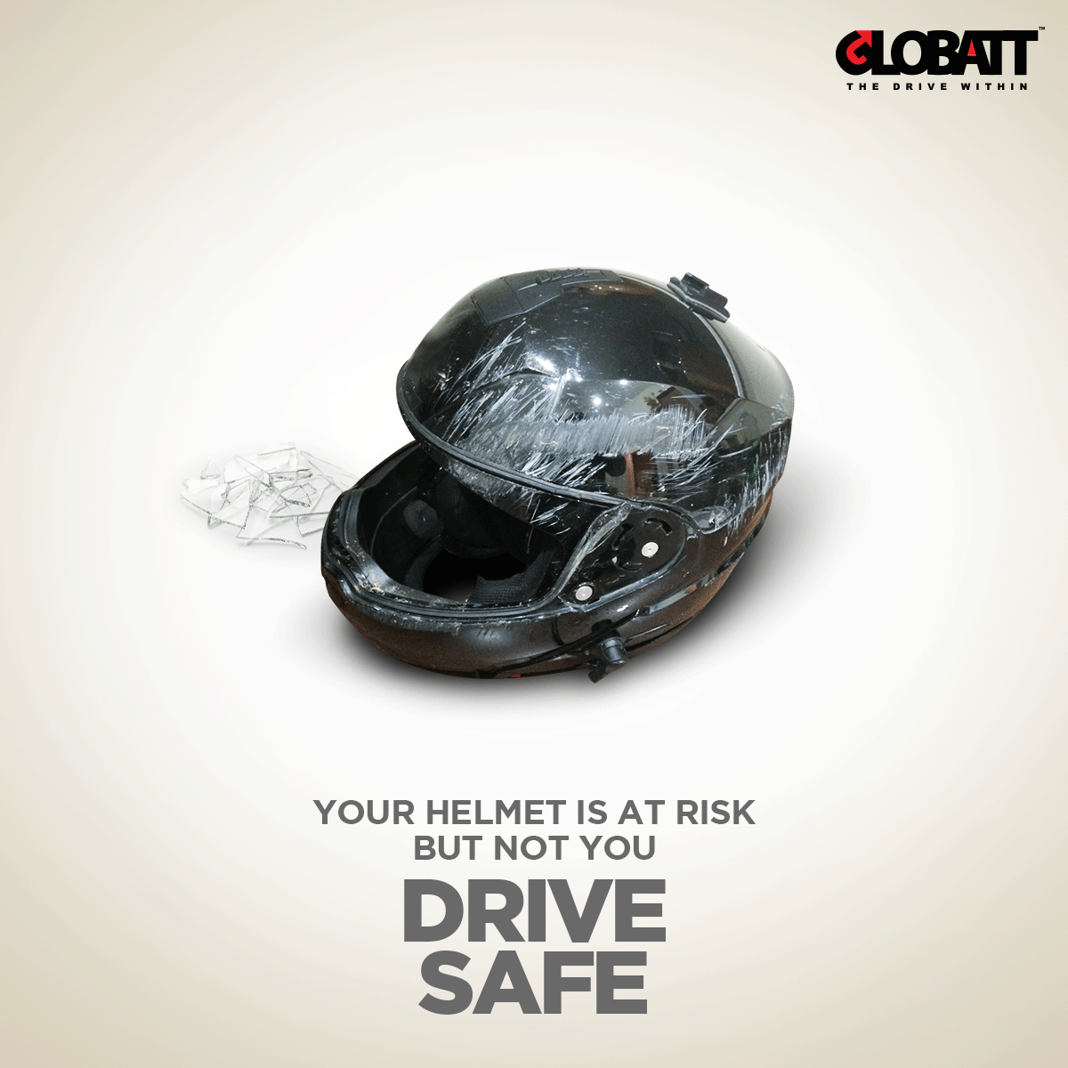 Instagram post: Cracked helmet protects intact wearer