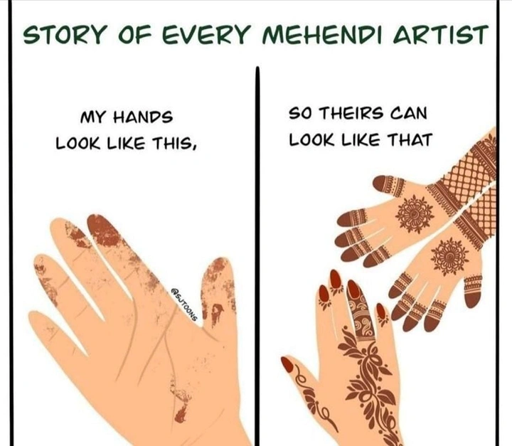 Mehndi & Henna Artists creative ad: Clever artist-hands versus client-hands idea