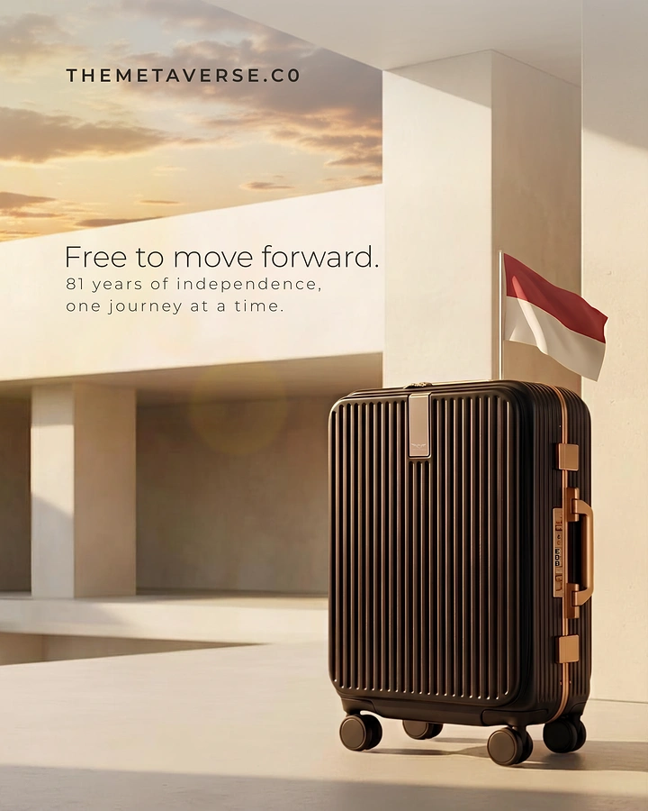 Luggage & Travel Bags creative ad: Luxury architecture elevates suitcase positioning