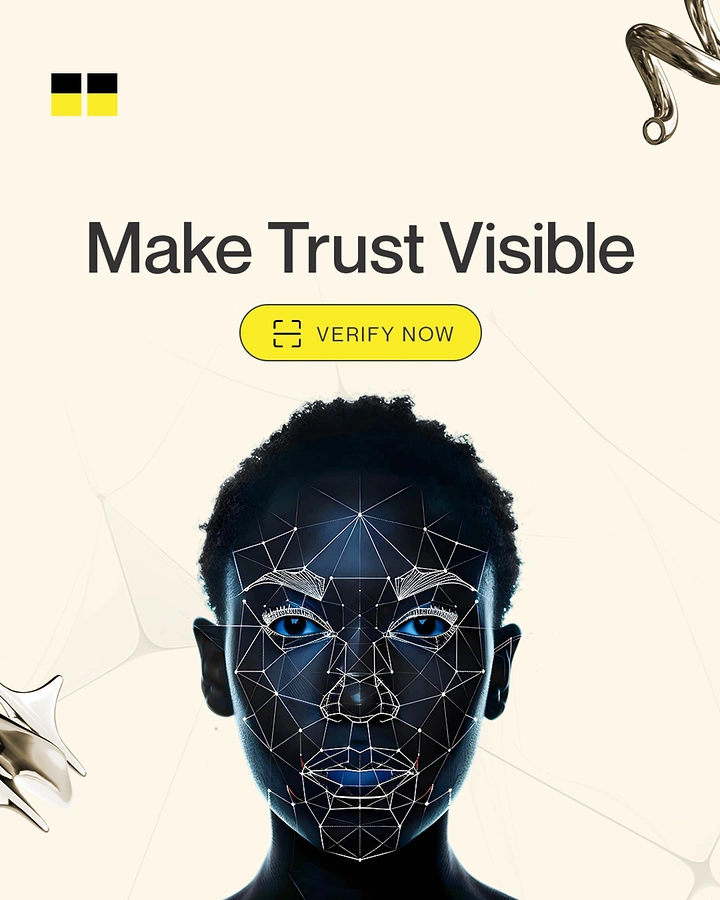 Cybersecurity Companies creative ad: Face mesh makes digital trust visible