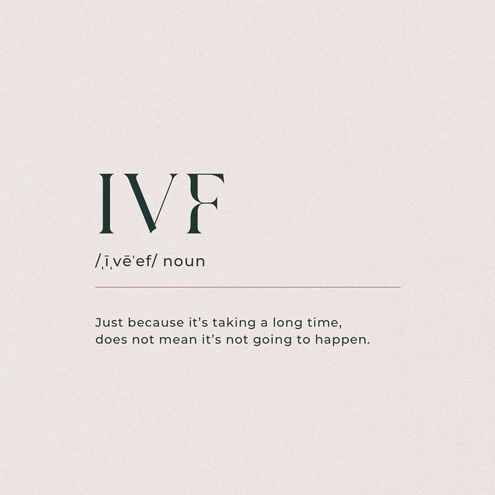 IVF & Fertility Clinics creative ad: Dictionary-definition IVF, minimal typography