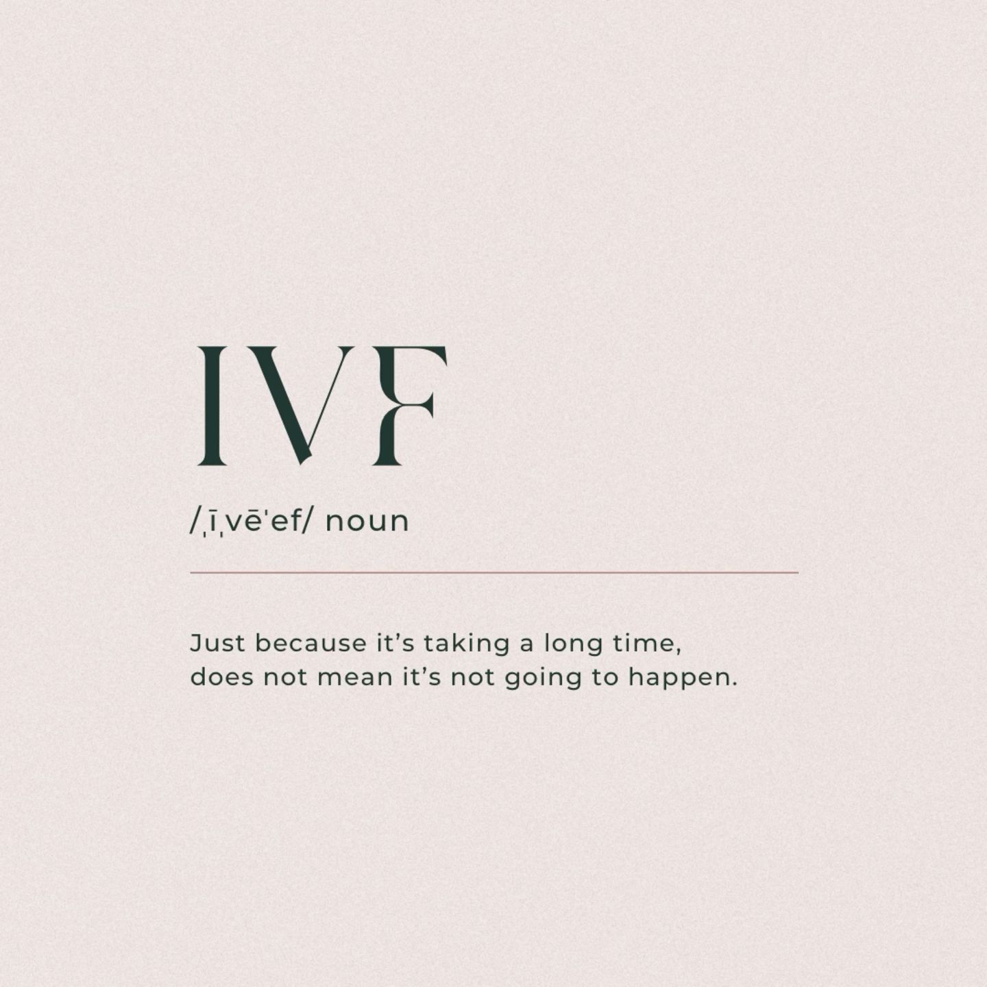Instagram post: Dictionary-definition IVF, minimal typography