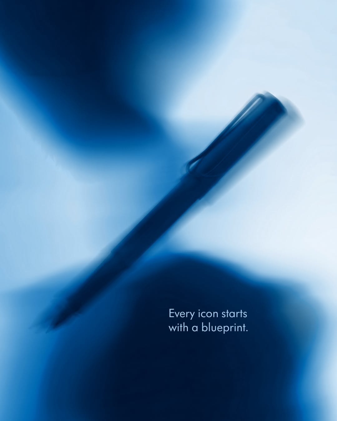 Instagram post: Pen becomes a blueprint-inspired visual metaphor