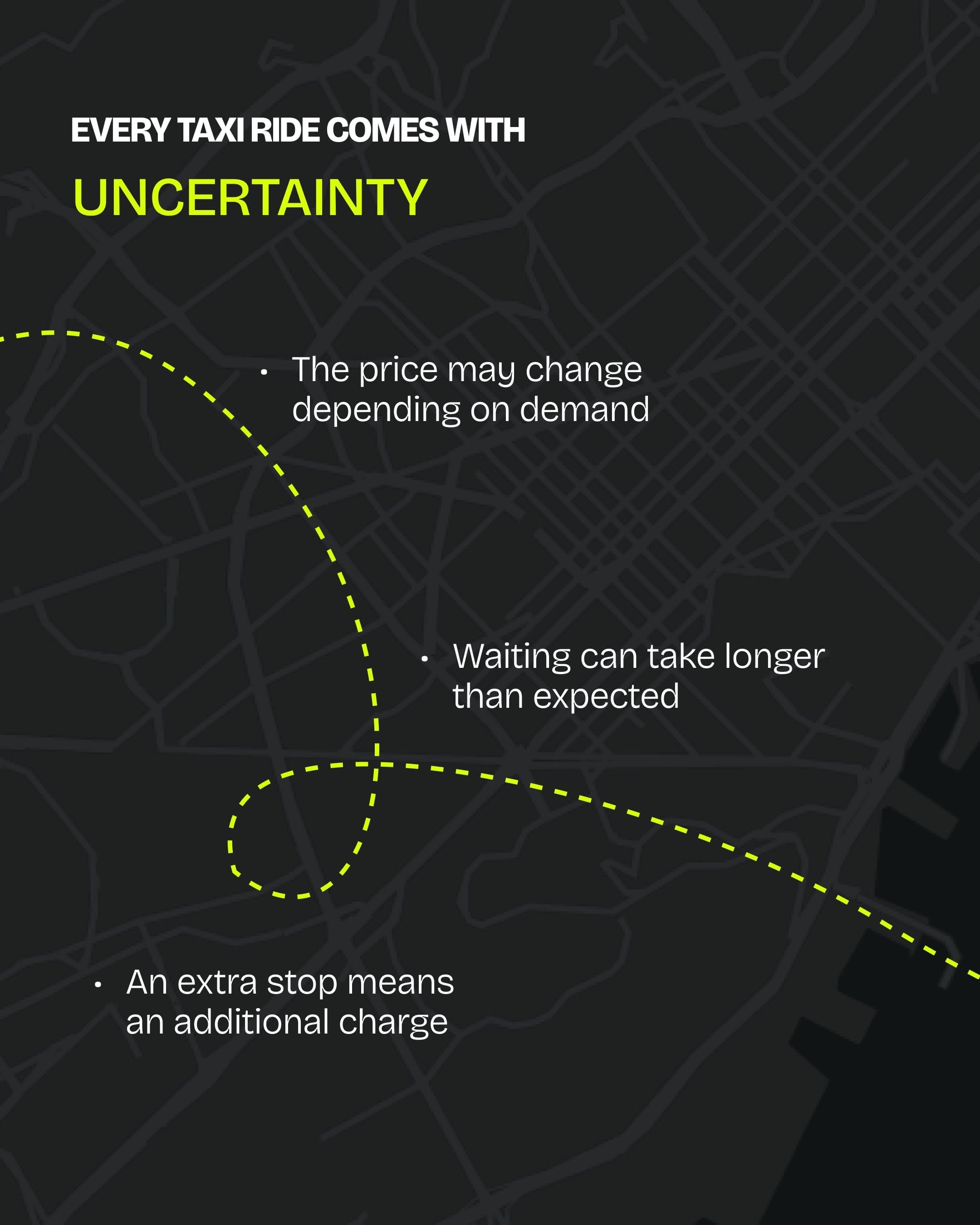 Instagram post: Windshield flyer: renting cheaper than taxi, slide 4
