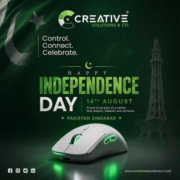 Independence Day creative ad: Mouse with 'Control. Connect. Celebrate.' tie-in