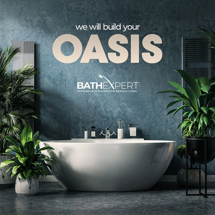 Home Renovation & Remodeling creative ad: Bathroom transformed into a lush oasis
