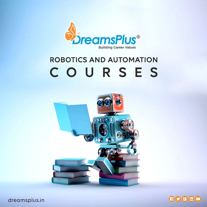 Robotics & STEM Classes creative ad: Robot atop books conveys learning